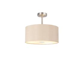 DK0100  Baymont 40cm Semi Flush 1 Light Polished Chrome, Antique Gold/Ruby, Frosted Diffuser